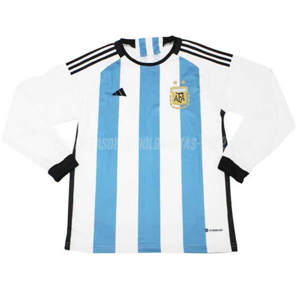 camiseta 1ª equipación argentina manga larga copa mundial 2022
