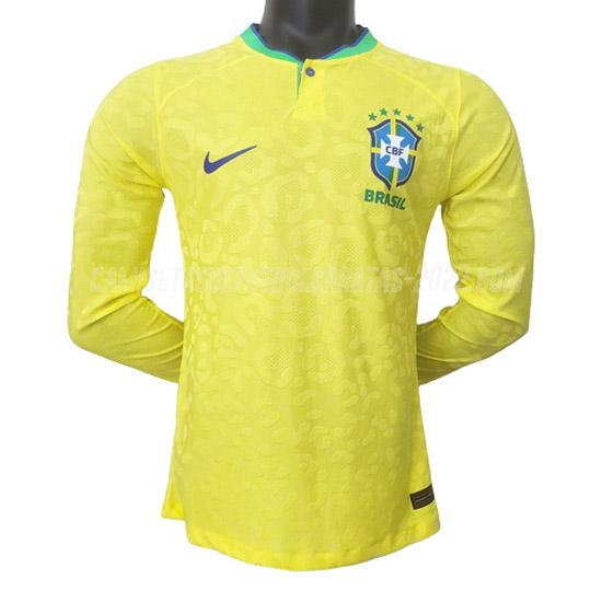 camiseta 1ª equipación brasil manga larga edición de jugador 2022