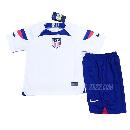 camiseta 1ª equipación estados uniños niños copa mundial 2022