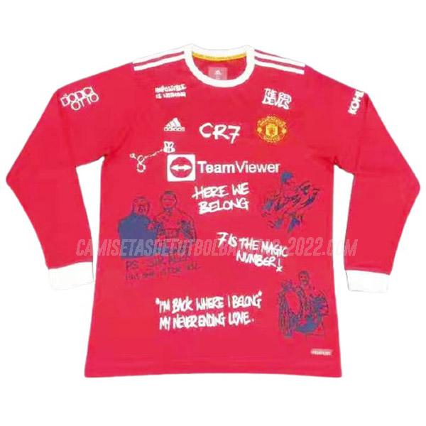 camiseta 1ª equipación manchester united ronaldo manga larga 2021-22