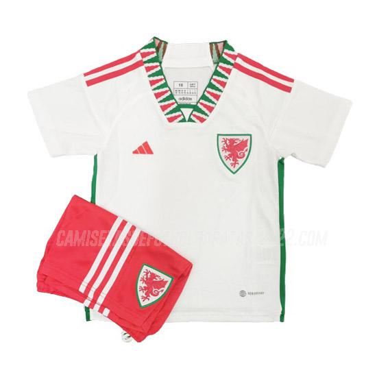 camiseta 2ª equipación gales niños copa mundial 2022
