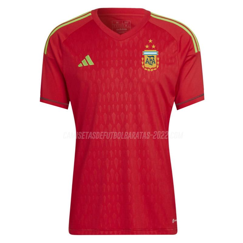 camiseta argentina 3star portero rojo 2022