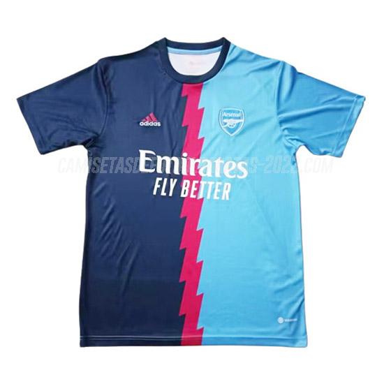 camiseta arsenal pre-match azul 2023