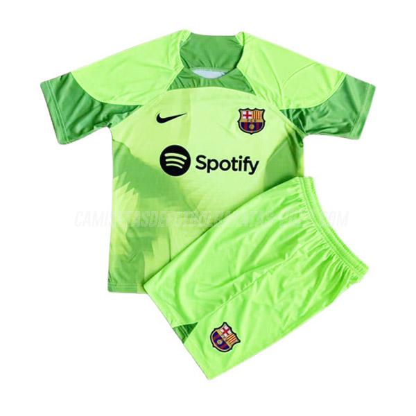 camiseta barcelona niños portero verde 2022-23