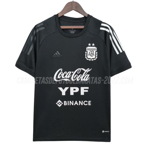camiseta de entrenamiento argentina negro 2022
