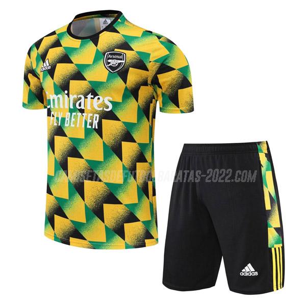 camiseta de entrenamiento arsenal traje amarillo verde 2022-23