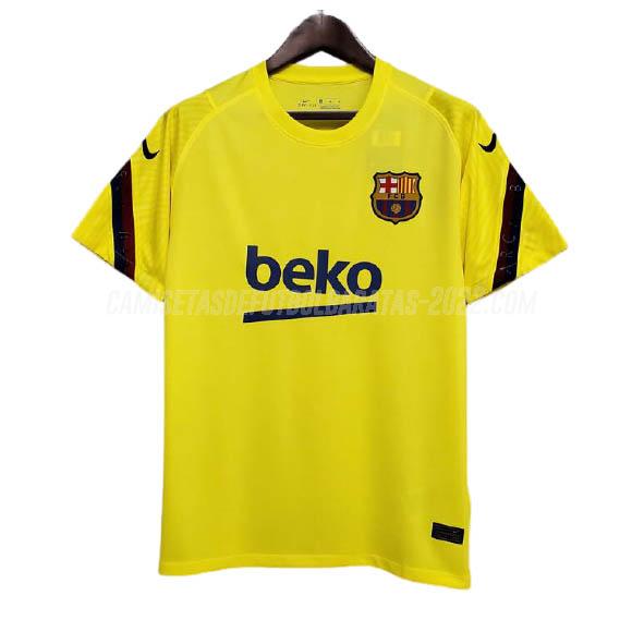 camiseta de entrenamiento barcelona amarillo 2020-21