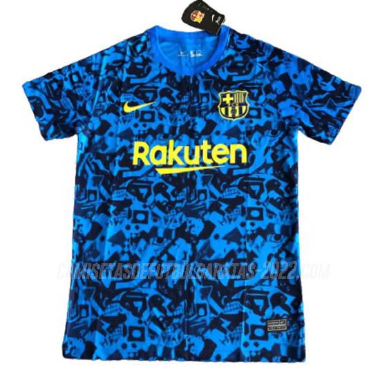 camiseta de entrenamiento barcelona azul 2021