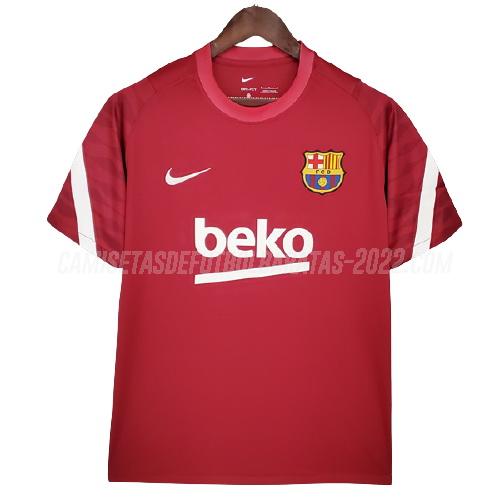camiseta de entrenamiento barcelona rojo 2021-22
