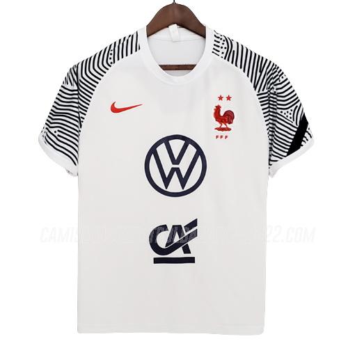 camiseta de entrenamiento francia blanco 2022