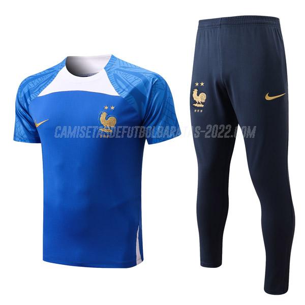 camiseta de entrenamiento francia traje azul 2022-23