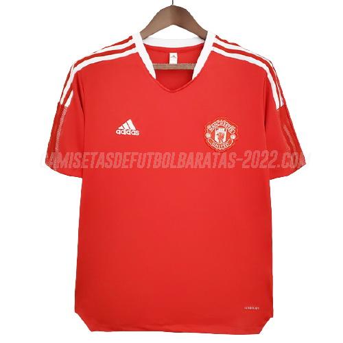 camiseta de entrenamiento manchester united rojo 2021-22