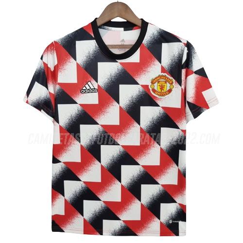 camiseta de entrenamiento manchester united rojo blanco negro 2022-23