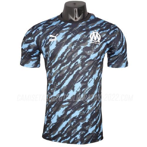 camiseta de entrenamiento marseille azul negro 2021-22