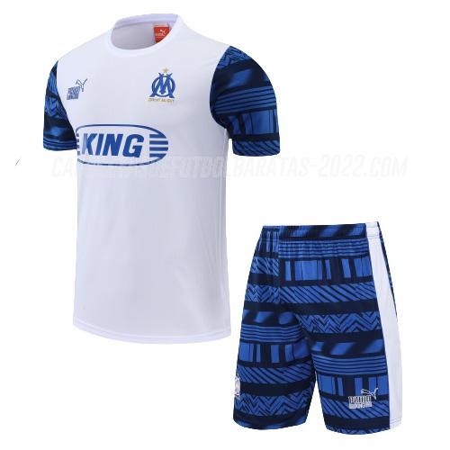 camiseta de entrenamiento marseille traje blanco azul 2022-23
