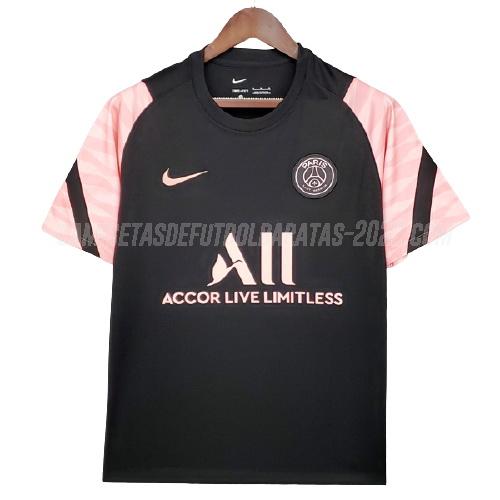 camiseta de entrenamiento paris saint-germain negro-rosa 2021-22