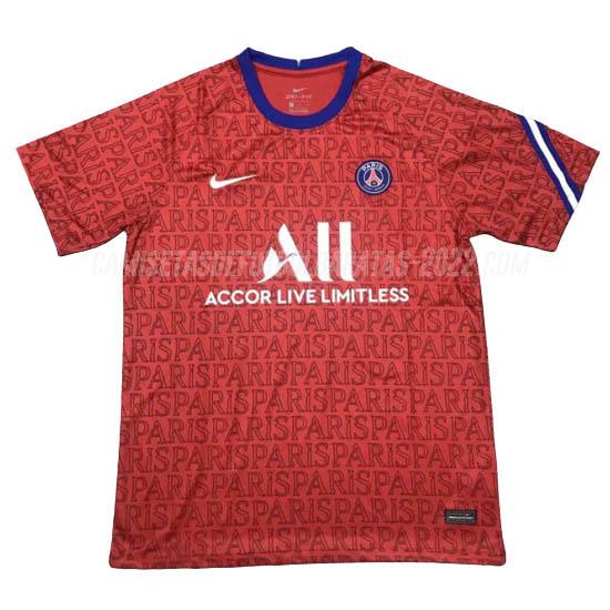 camiseta de entrenamiento paris saint-germain rojo 2020-21