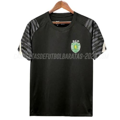 camiseta de entrenamiento sporting cp negro 2021-22