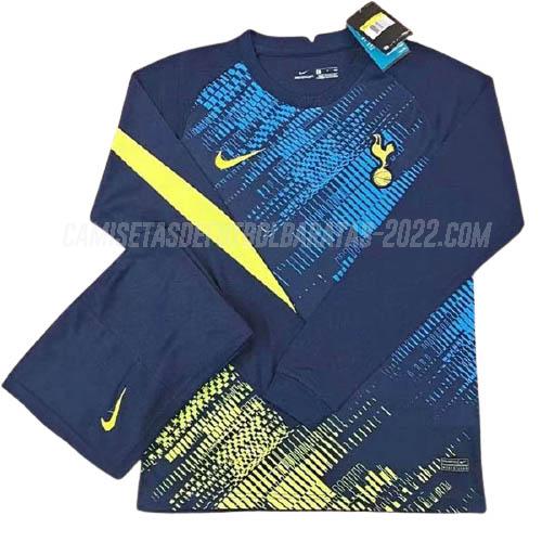camiseta de entrenamiento tottenham hotspur manga larga azul 2020-21