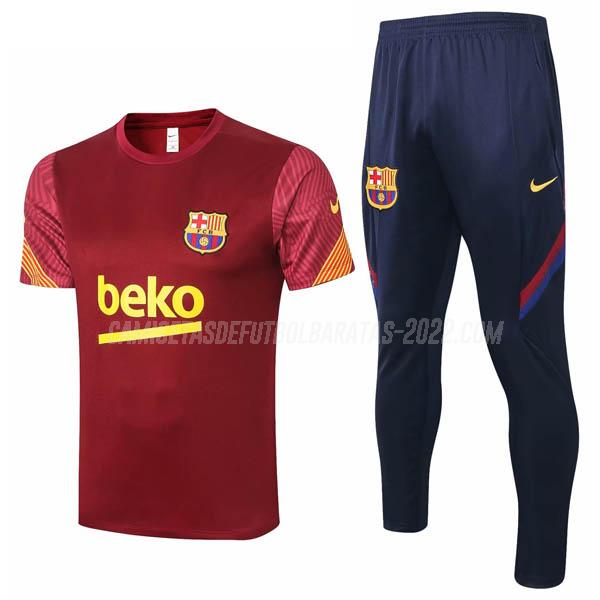 camiseta de entrenamiento y pantalones barcelona rojo 2020