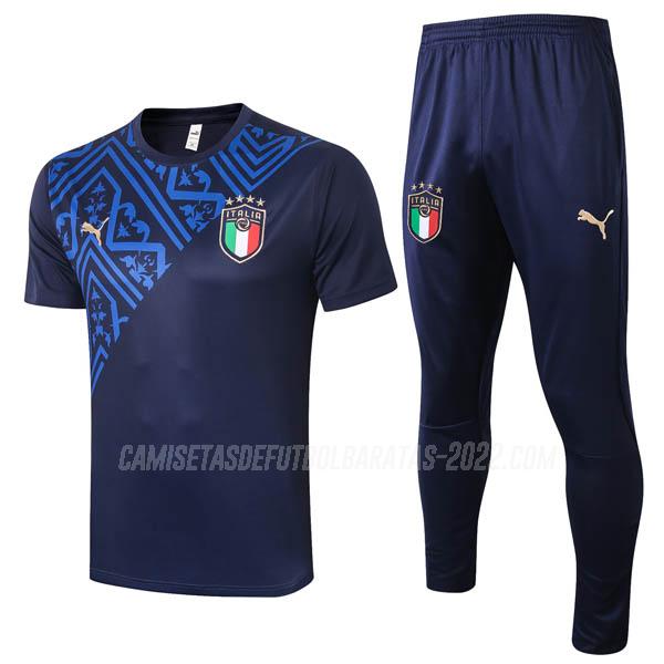 camiseta de entrenamiento y pantalones italia azul 2020-21