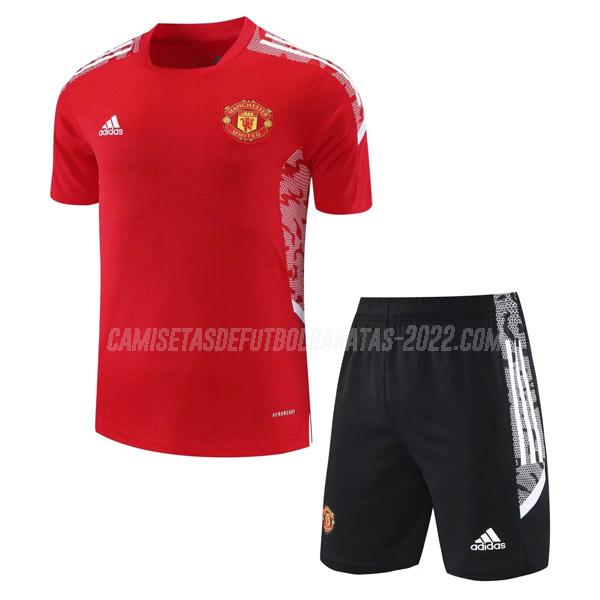 camiseta de entrenamiento y pantalones manchester united 08g8 rojo 2021-22
