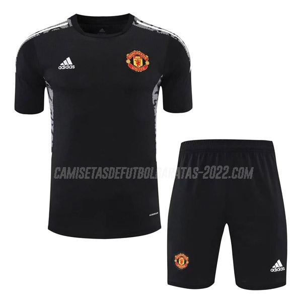 camiseta de entrenamiento y pantalones manchester united 08g9 negro 2021-22