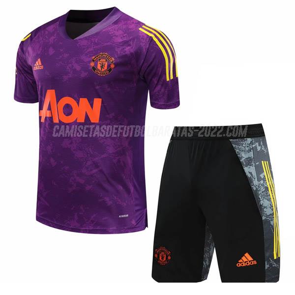 camiseta de entrenamiento y pantalones manchester united púrpura 2020-21