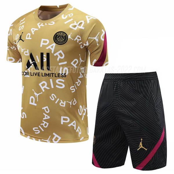 camiseta de entrenamiento y pantalones paris saint-germain dorado 2020-21