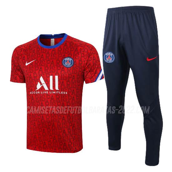 camiseta de entrenamiento y pantalones paris saint-germain rojo 2020-21