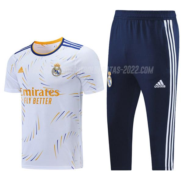 camiseta de entrenamiento y pantalones real madrid blanco 2021-22