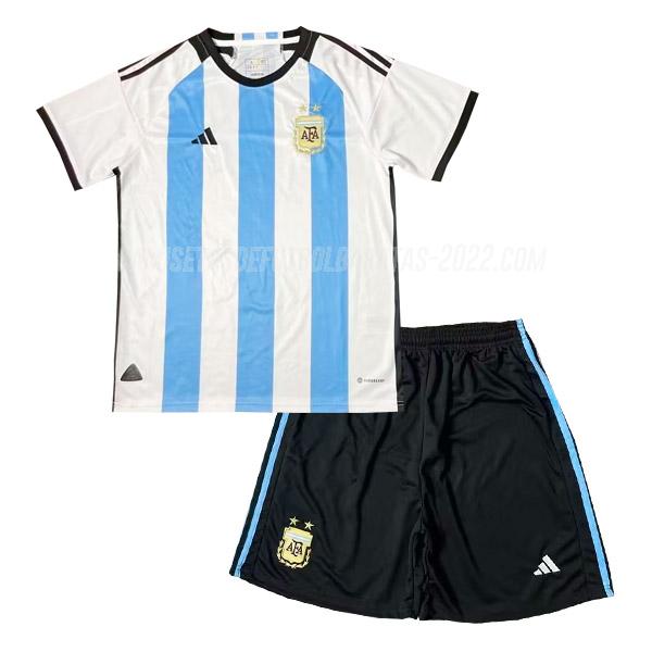 camiseta de la 1ª equipación argentina niños 2022