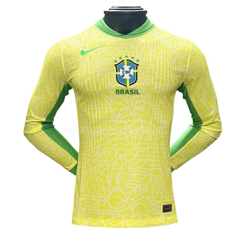camiseta de la 1ª equipación brasil manga larga edición de jugador 2024