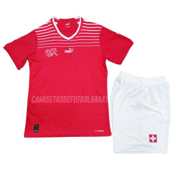 camiseta de la 1ª equipación suiza niños 2022