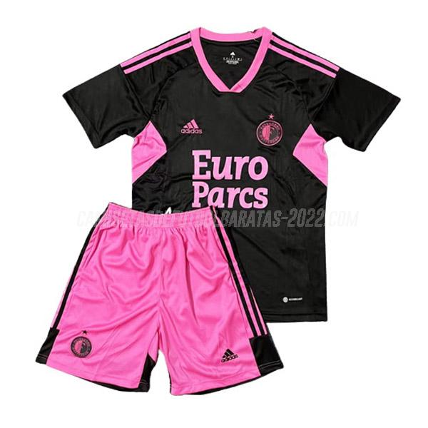 camiseta de la 3ª equipación feyenoord niños rosa 2022-23