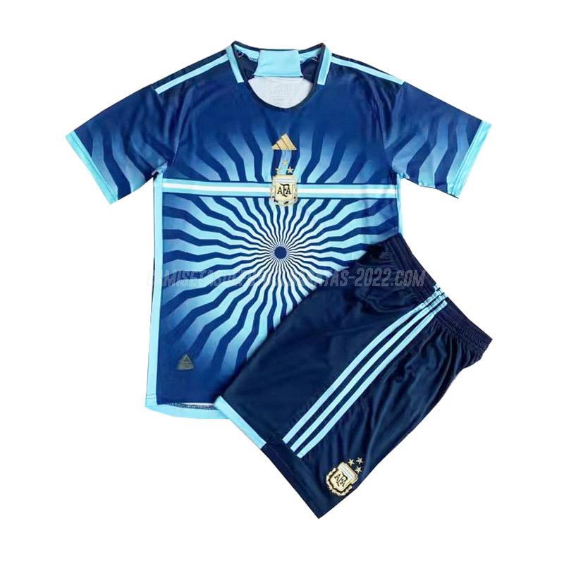 camiseta de la argentina niños edición especial azul 2023