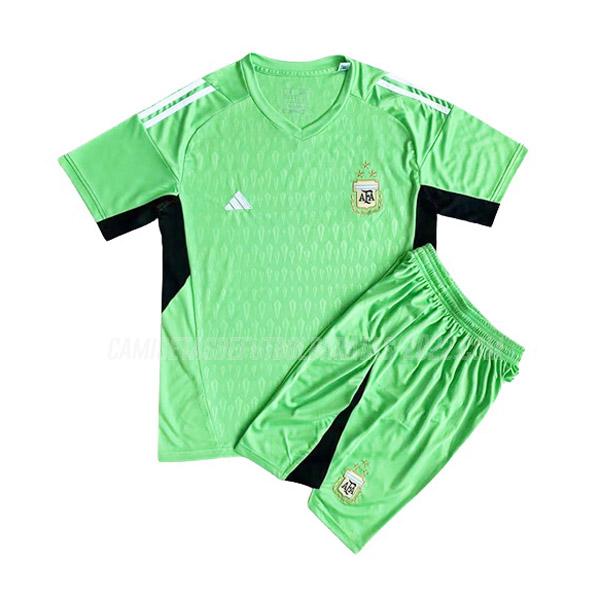camiseta de la argentina niños portero verde 2022-23