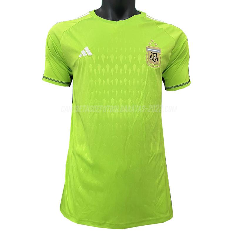 camiseta de la argentina portero edición de jugador verde 2023