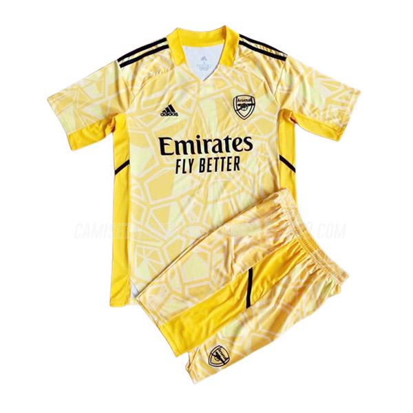 camiseta de la arsenal niños portero amarillo 2022-23