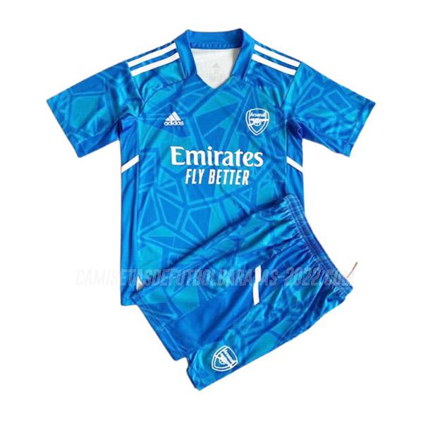 camiseta de la arsenal niños portero azul 2022-23