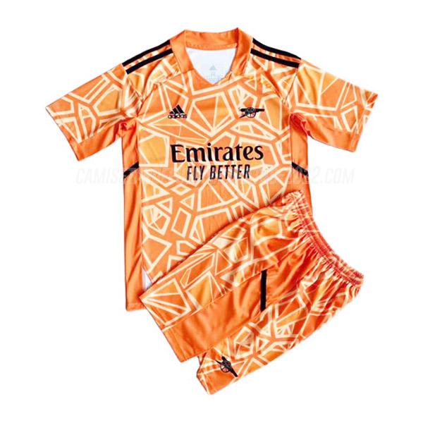 camiseta de la arsenal niños portero naranja 2022-23