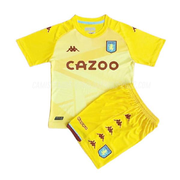 camiseta de la aston villa niños portero amarillo 2021-22
