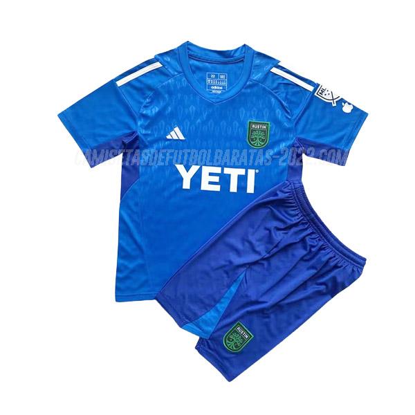 camiseta de la austin niños portero azul 2023-24