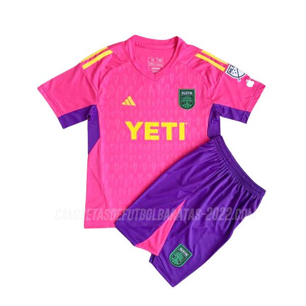 camiseta de la austin niños portero rosa 2023-24