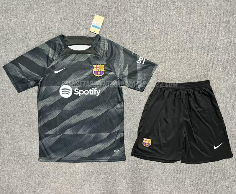  camiseta de la barcelona niños portero negro 2023-24 