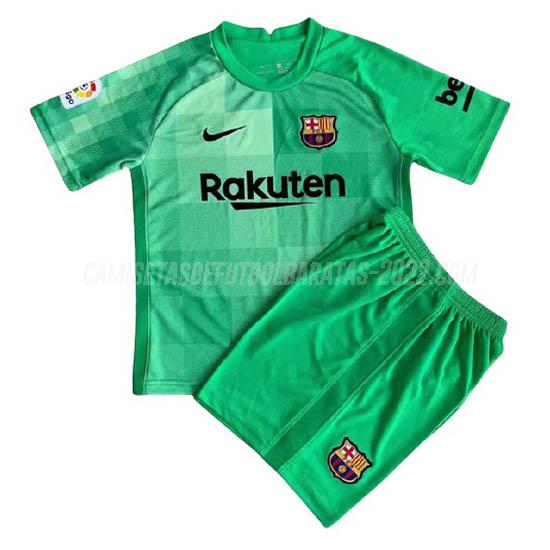 camiseta de la barcelona niños portero verde 2021-22