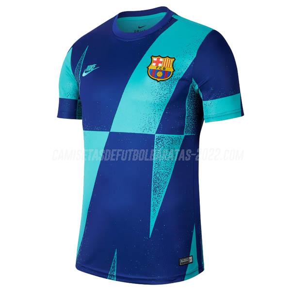 camiseta de la barcelona pre-match azul 2019-2020