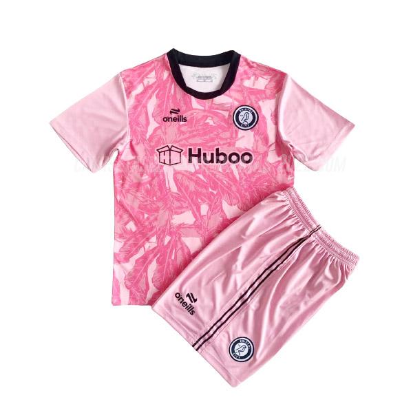 camiseta de la bristol city niños portero rosa 2022-23