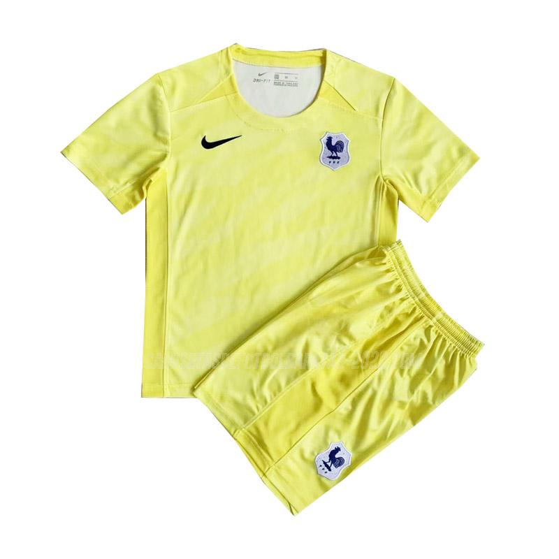 camiseta de la francia niños portero amarillo 2022-23