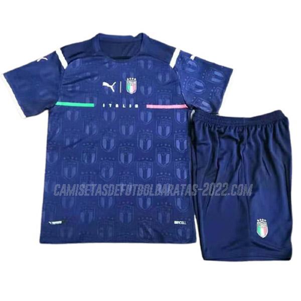 camiseta de la italia niños azul 2021